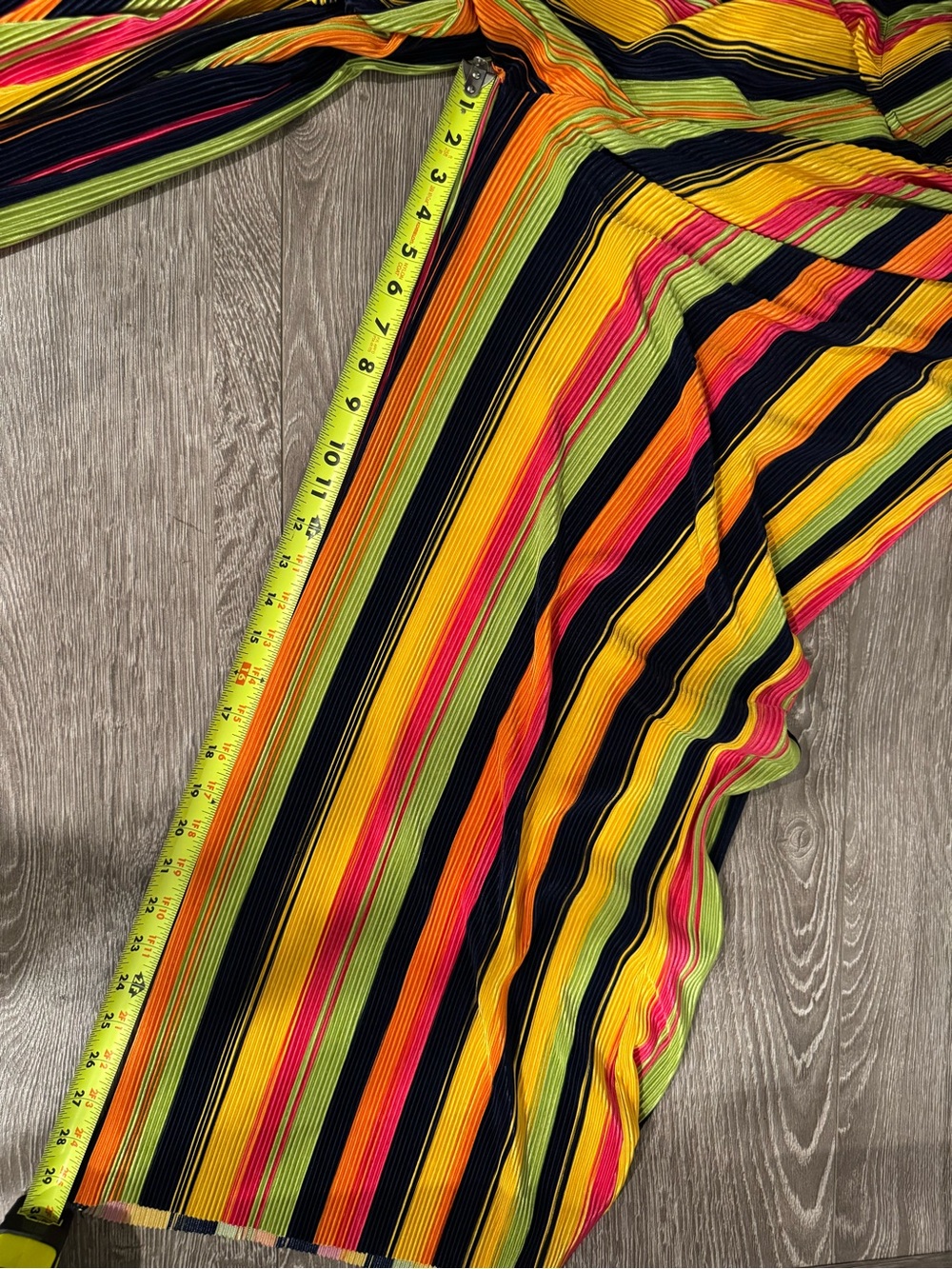 Anthropologie RD&koko Wide-Leg Striped Pant Neon Multi Maximalist Boho Eclectic - Picture 4 of 5